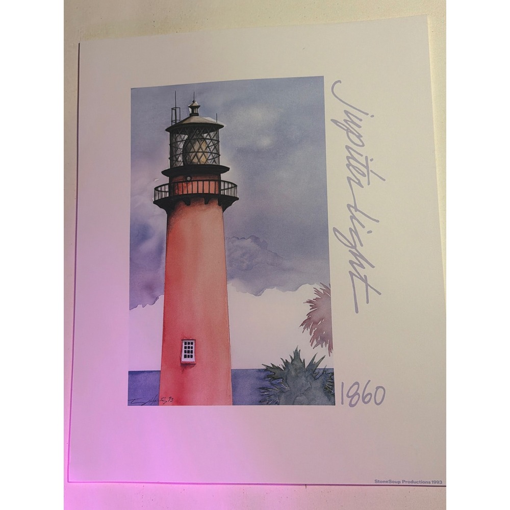 Vintage StoneSoup Productions Jupiter Light Art Print 16x20 Coral Excellent